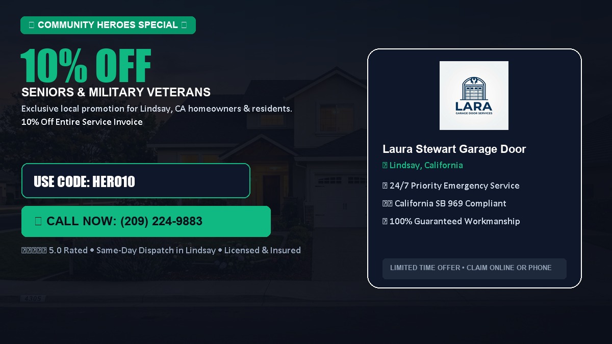 10% OFF Senior Citizens (65+) & Military / Veteran Community Discount in Lindsay, CA